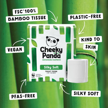 Cheeky Panda 3-Ply Toilet Tissue 9 Rolls per Pack (Pack of 5) PFTOILT9X5
