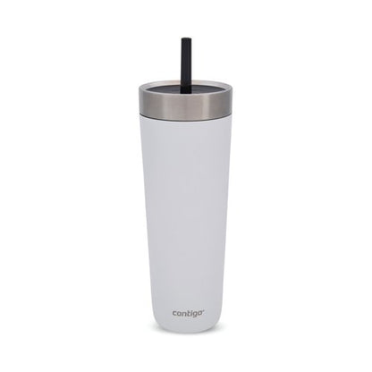 Contigo Luxe Stainless Steel Insulated Travel Tumbler/Straw 24oz Salt 2212917