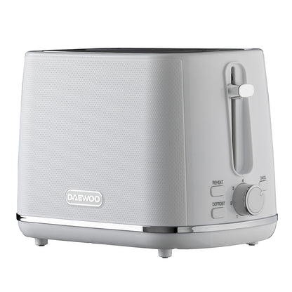 Daewoo Stirling Two Slice Toaster | Reheat & Defrost | 7 Browning Functions | White
