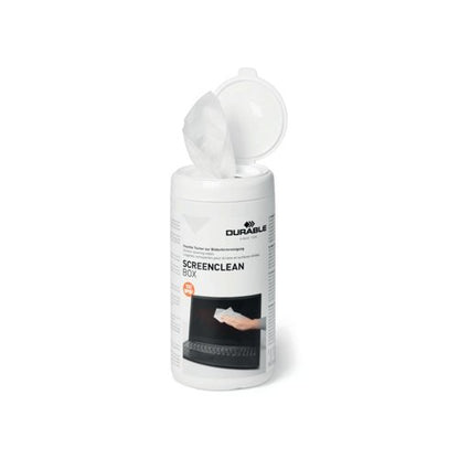 Durable Screenclean Box Wet Wipes Bio-degradable White (Pack of 100) 573602