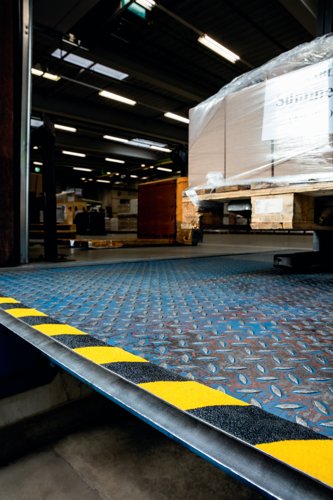 Durable DURALINE GRIP+ Strong Anti Slip Hazard Warning Floor Tape 50mmx15m Yellow/Black 1097130