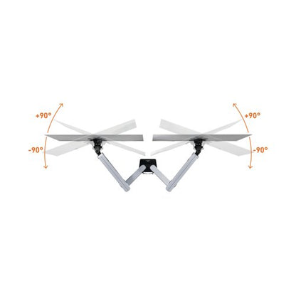Durable Select Plus Monitor Mount Arm for 2 Screens Up to 32 Inch with Desk Clamp Attachment 509723