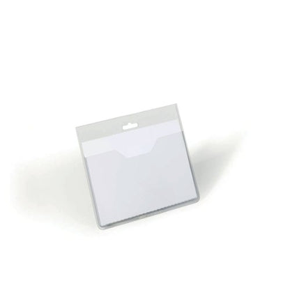 Durable Name Badge with Euro Perforation Partial Cover 60x90mm Transparent (Pack of 20) 8136/19