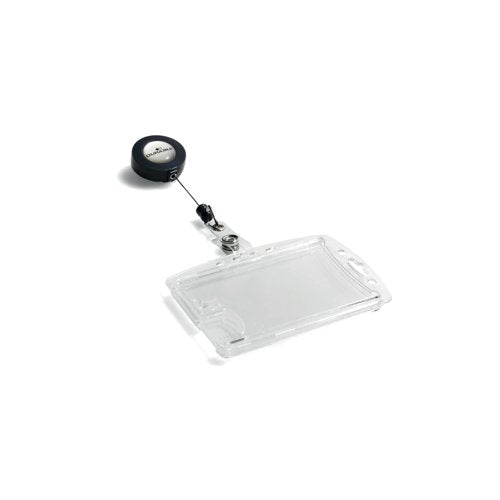 Durable Dual Security Pass Holder with Badge Reel Clear (Pack of 10) 8224/19