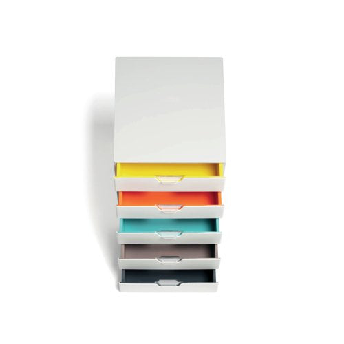 Durable VARICOLOR Desktop Organiser 5 Drawer Colour Coded Modular Storage A4+ 762527