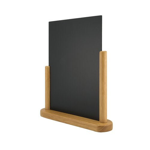 Deflecto Double Sided Medium Countertop Chalkboard Information Display Teak TCB-MED-TE