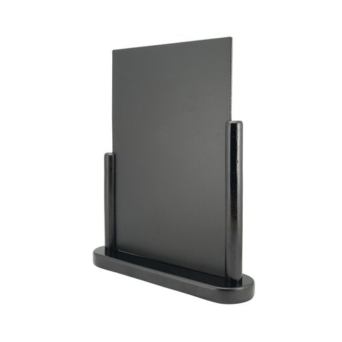 Deflecto Double Sided Small Countertop Chalkboard Information Display Black TCB-SM-BLK
