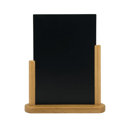 Deflecto Double Sided Small Countertop Chalkboard Information Display Teak TCB-SM-TE