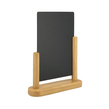 Deflecto Double Sided Small Countertop Chalkboard Information Display Teak TCB-SM-TE