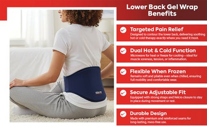 Deflecto Reusable Cool and Heat Pack for Lower Back Blue DEFCP-LBCK