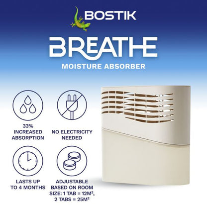 Bostik Breathe dehumidifier to eliminate moisture, Plus Refills Caravan,Home,Office.