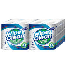 Velvet Wipe and Clean Kitchen Roll Towel Twin Pack