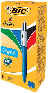 Bic 4 Colours Original Pen Box 12's