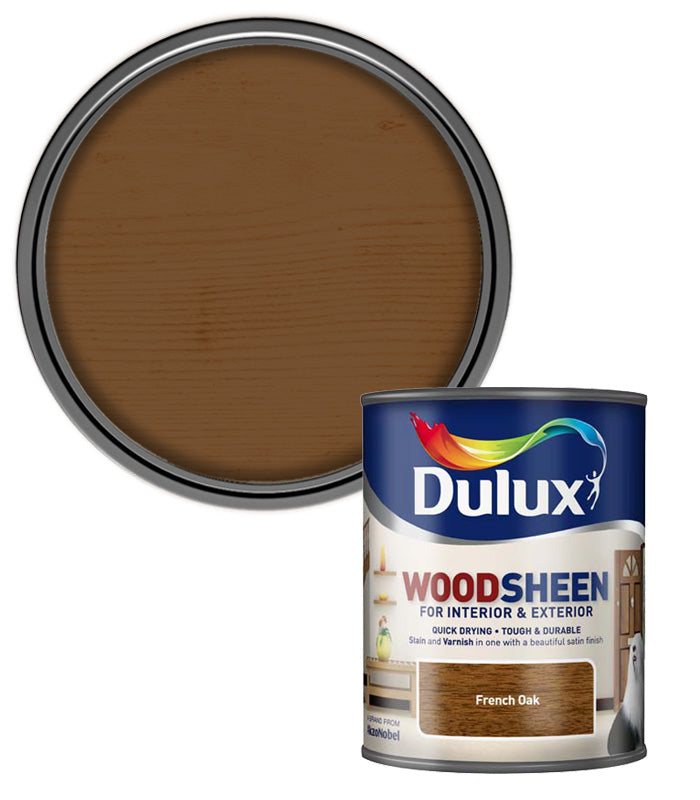 Dulux Woodsheen Stain & Varnish | French Oak | Interior or Exterior | 250ml