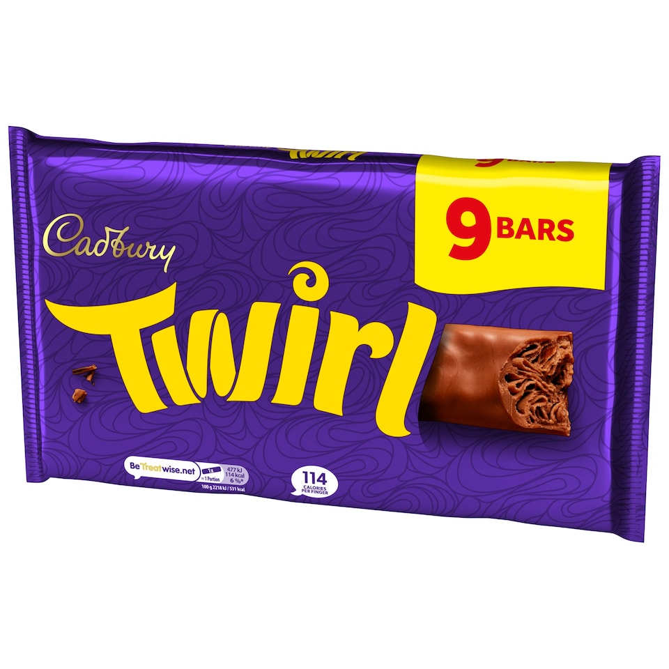 Cadbury Twirl 9 Multipack | 1 x 193.5g | 9 Bars