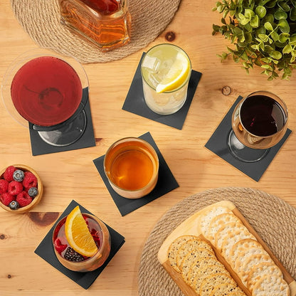 Bulky Soft Bar Napkins / Serviettes 2ply 23cm BLACK {100}