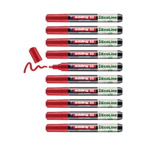 Edding E-50 Water-Based Paint Marker Medium Red (Pack of 10) 4-50-002/10