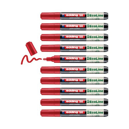 Edding E-50 Water-Based Paint Marker Medium Red (Pack of 10) 4-50-002/10