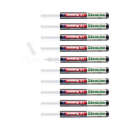 Edding E-51 Water-Based Paint Marker Fine White (Pack of 10) 4-51-049/10