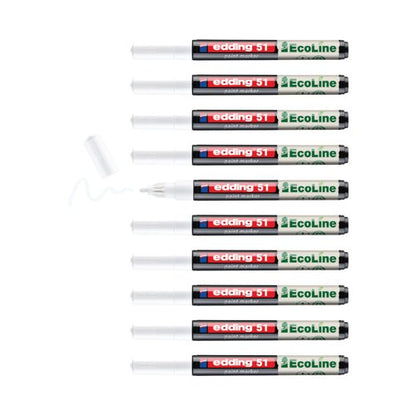 Edding E-51 Water-Based Paint Marker Fine White (Pack of 10) 4-51-049/10