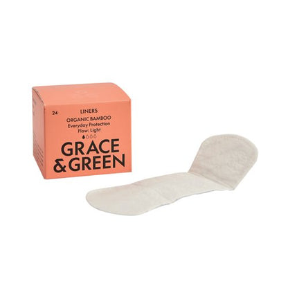 Grace and Green Organic Cotton Bamboo Liners (Pack of 24) GGBAMLINERS06