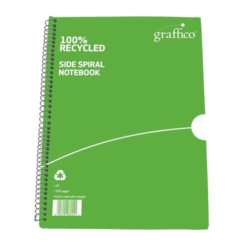 Graffico by 5 Star Recycled Wirebound Notebook 100p A5 (Pack of 10) EN10994