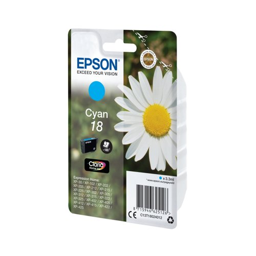 Epson 18 Daisy Claria Home Ink Cartridge Cyan C13T18024012