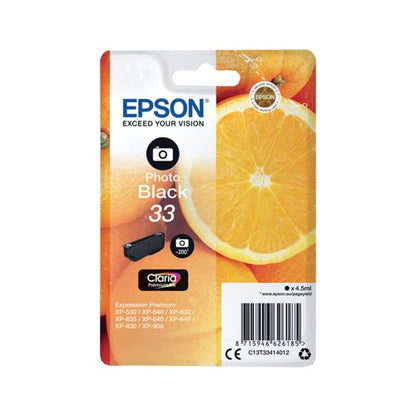 Epson 33 Oranges Ink Cartridge Photo Black C13T33414012