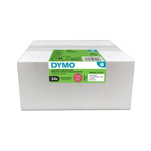 Dymo Large Return Address Labels 25x54mm 500 Labels (Pack of 24) 2223589