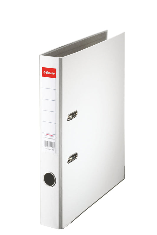 Esselte Essentials Lever Arch File Polypropylene A4 50mm Spine Width White (Pack 25) 81190