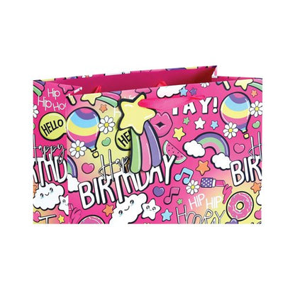 Girly Text Gift Bag Medium Pink Pack of 12 36896-3C