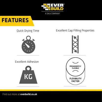 Everbuild 125C4 Everflex 125 One Hour Caulk, White, 380 Ml