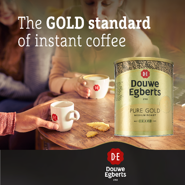 Douwe Egberts Pure Gold Instant Coffee 750g Tin - UK BUSINESS SUPPLIES