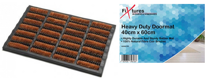 Fixtures Terrington Style Door Mat Heavy Duty Rubber Tuff | 40 x 60 cm | 2 Pack