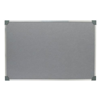 5 Star Felt Noticeboard with Wall Fixing Kit and Aluminium Trim 900x600mm Grey 397786