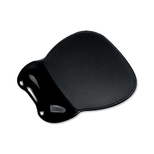 5 Star Mouse Mat Pad with Wrist Rest Easy Clean Soft Gel Black 4039916