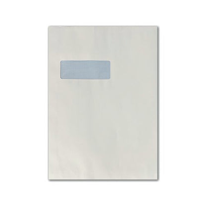 5 Star C4 Window Envelope Peel and Seal 90gsm White (Pack of 10) 600450
