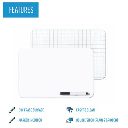 5 Star Frameless Non-Magn Whiteboard Plain/Grd A4 Pack of 12 FS669012