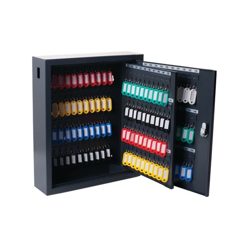5 Star Deluxe Steel Key Cabinet 150 Key Capacity Dark Grey FS675176