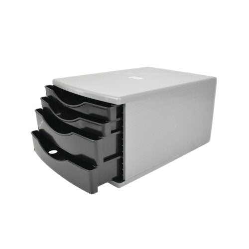 5 Star 4 Drawer Tower 180mm 2x30mm 2x60mm Classic Black/Grey FS676762
