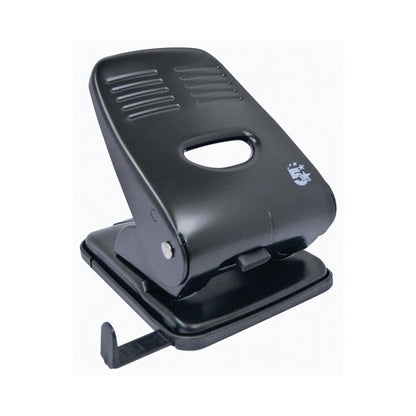 5 Star 2 Hole Punch Metal with Plastic Base Capacity 40 Sheets Black 918591
