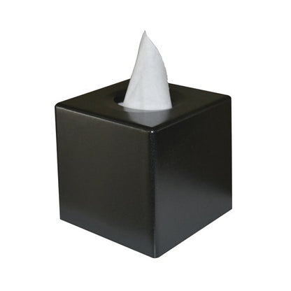 Devon Cube Tissue Box Holder Black (Pack of 6) 4621