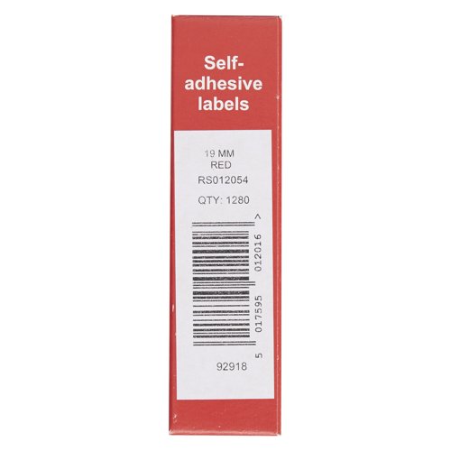 Blick Labels in Dispensers Round 19mm Red (Pack of 1280) RS012054