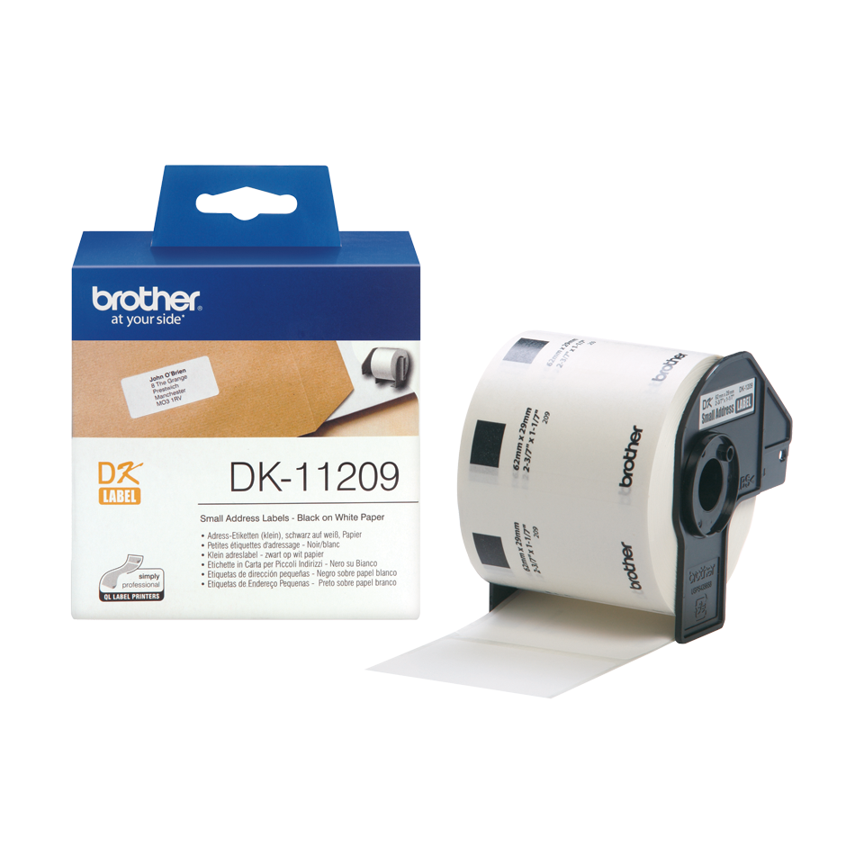 Brother Small Address Label Roll 62mm x 29mm 800 labels - DK11209
