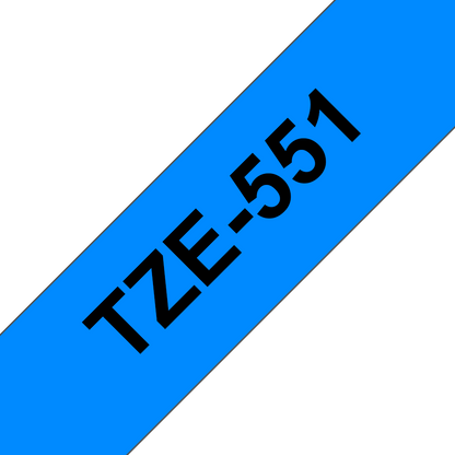 Brother Glossy Black On Blue Label Tape 24mm x 8m - TZE551