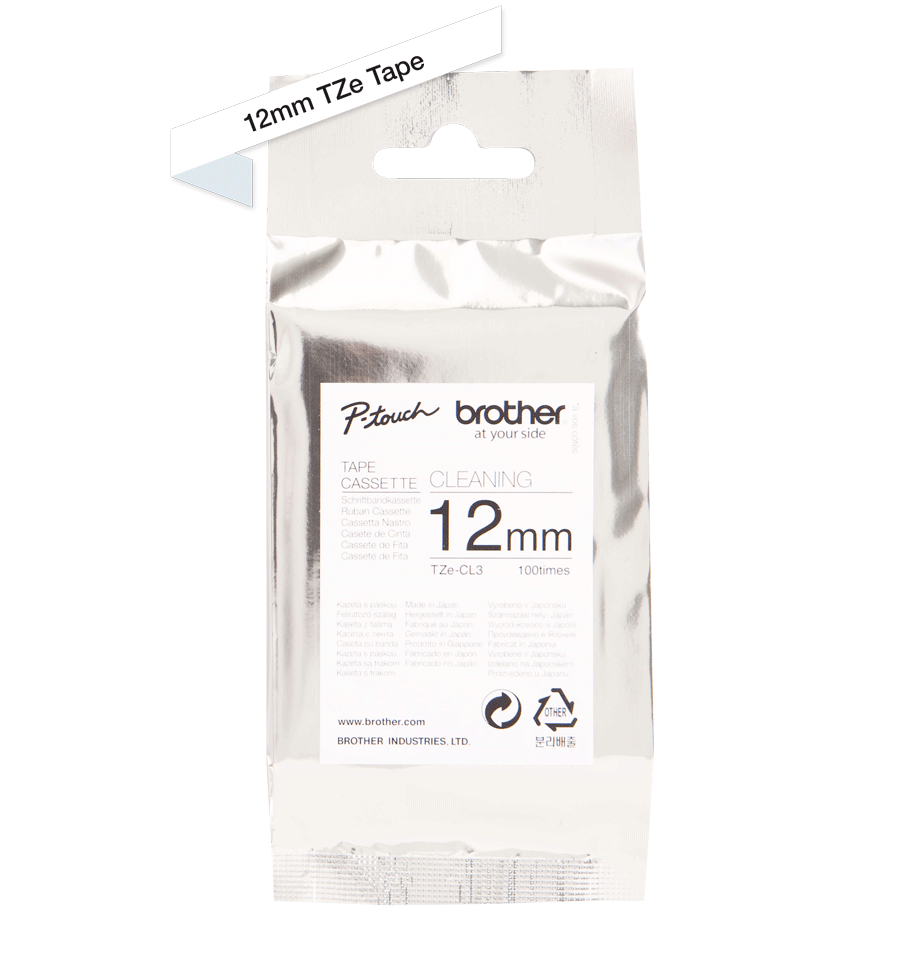 Brother PTouch Head Cleaning Tape 12mm - TZECL3
