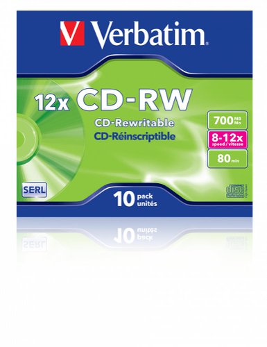 Verbatim CD-RW 8-12x Hi-Speed 700MB (Pack of 10) VM31480