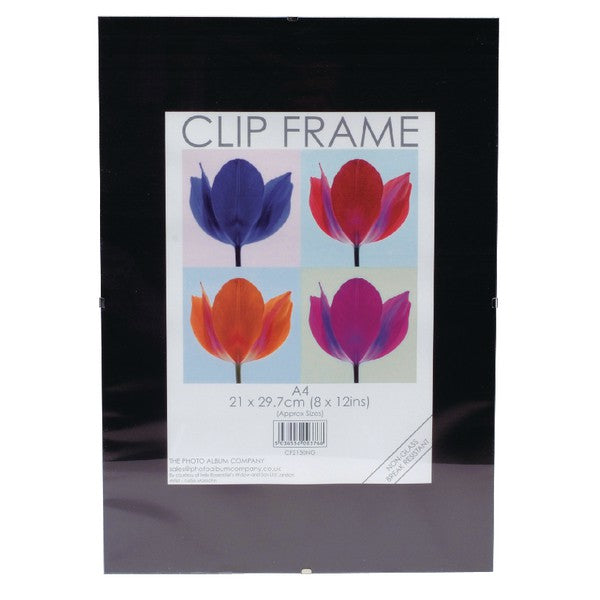 Photo Album Co Certificate/Photo Frameless A4 Clip Frame Glass Front - CF2130-NG