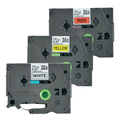 Brother PTouch Ribbon 12mm x 8m 3 Pack Value Pack Labelling Tape- TZE31M3