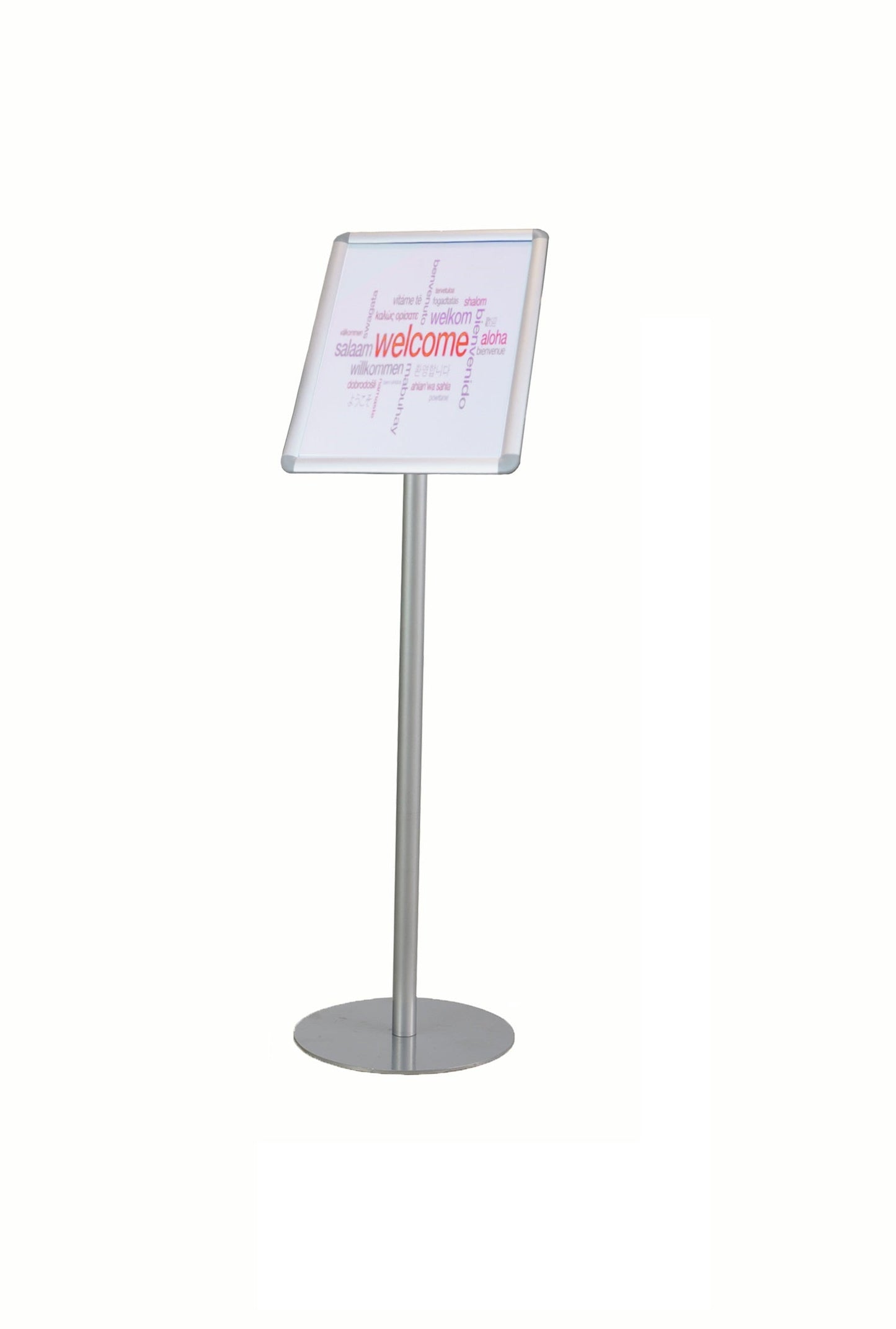 Twinco Agenda Literature Display Snap Frame Floor Standing A4 Silver - TW51758